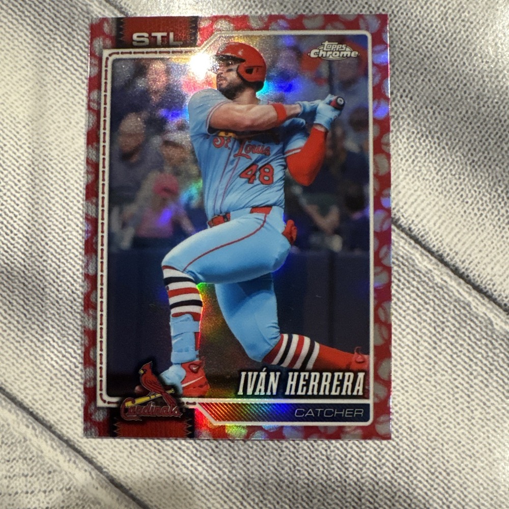 2026 Topps Chrome Iván Herrera #82 Baseball Seams Refractor Cardinals